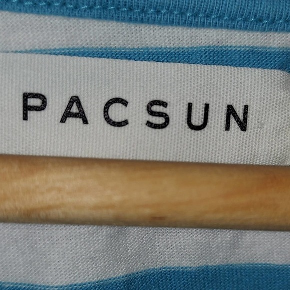 Pacsun Bermuda White/Blue Striped Long Sleeve Lounge Wear Top - Picture 3 of 9